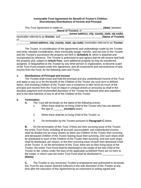 lv discretionary trust form